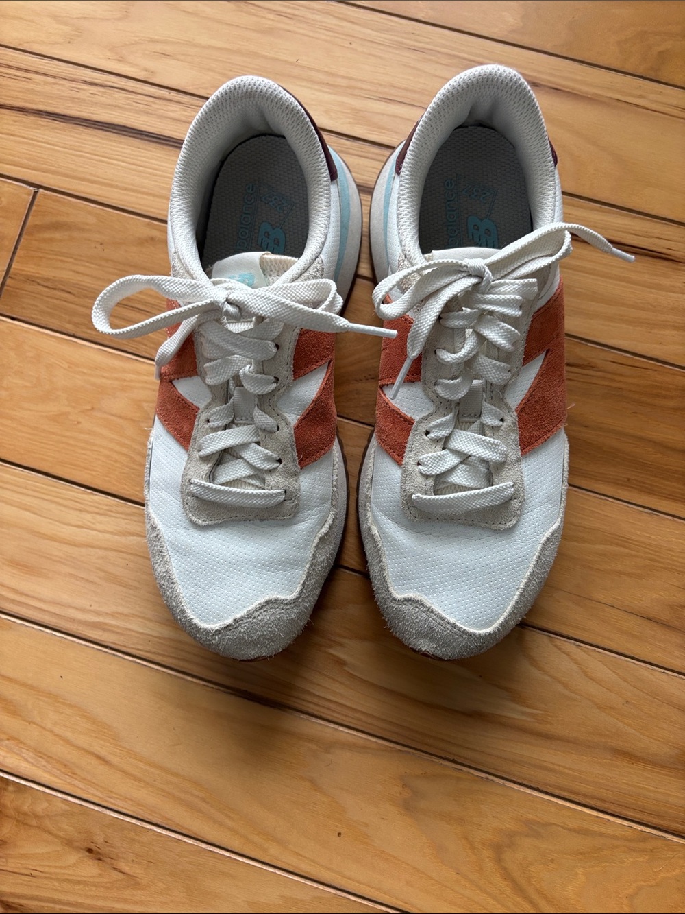 Women’s New Balance 237 Tan Sneakers with Rust Suede Stripes Size 8 - Picture 5 of 7